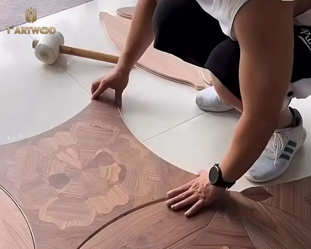cách lát sàn gỗ hoa văn