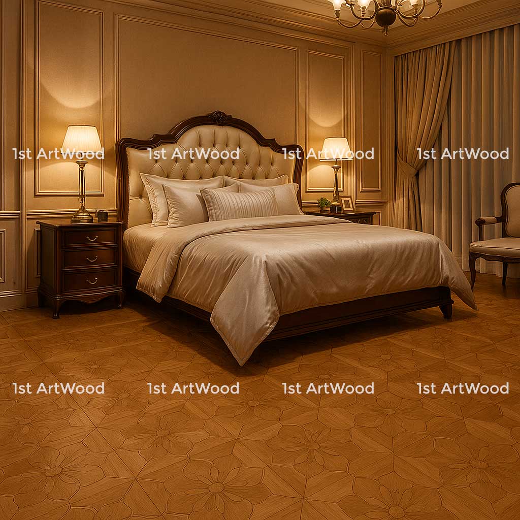 sàn gỗ hoa văn phòng ngủ